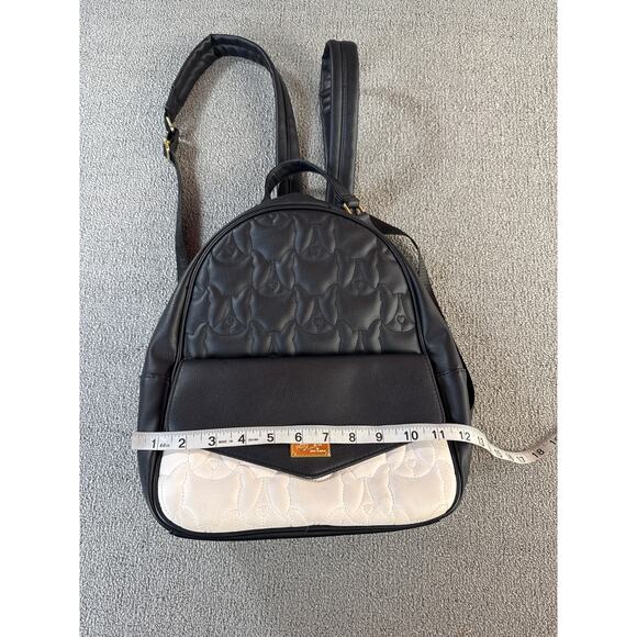 Betsey Johnson Backpack Quilted Dog Design Adjustable Straps Black White OS main image 6